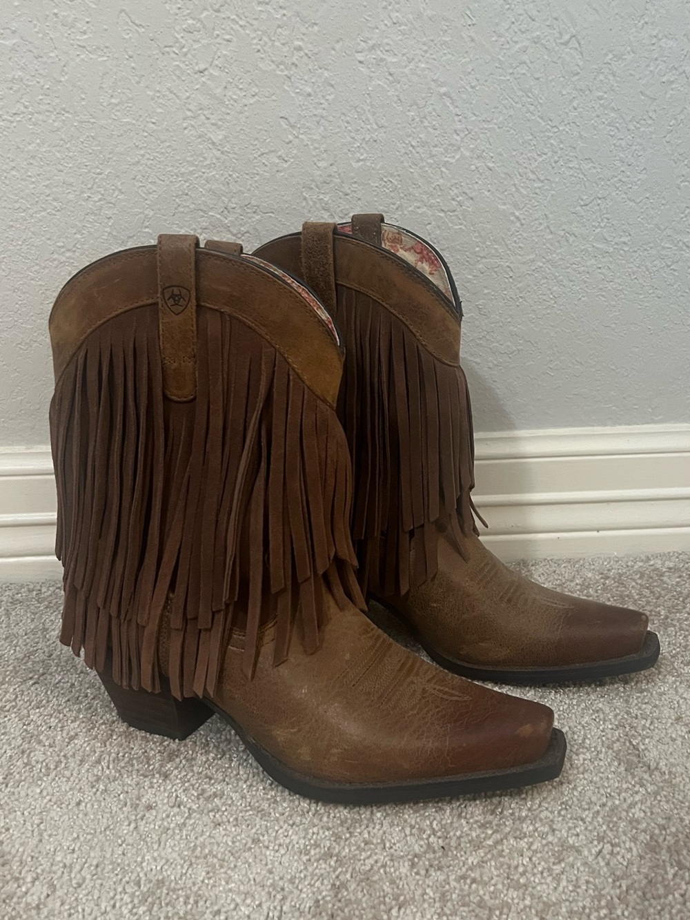 Ariat Fringe Western Cowboy Boots in Brown